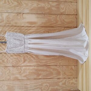 Calista NEW Beige Linen Blend Smocked Maxi Dress Size S